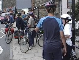 A shop stop at St Anne's Square, Barmouth, 33.2 miles into the ride